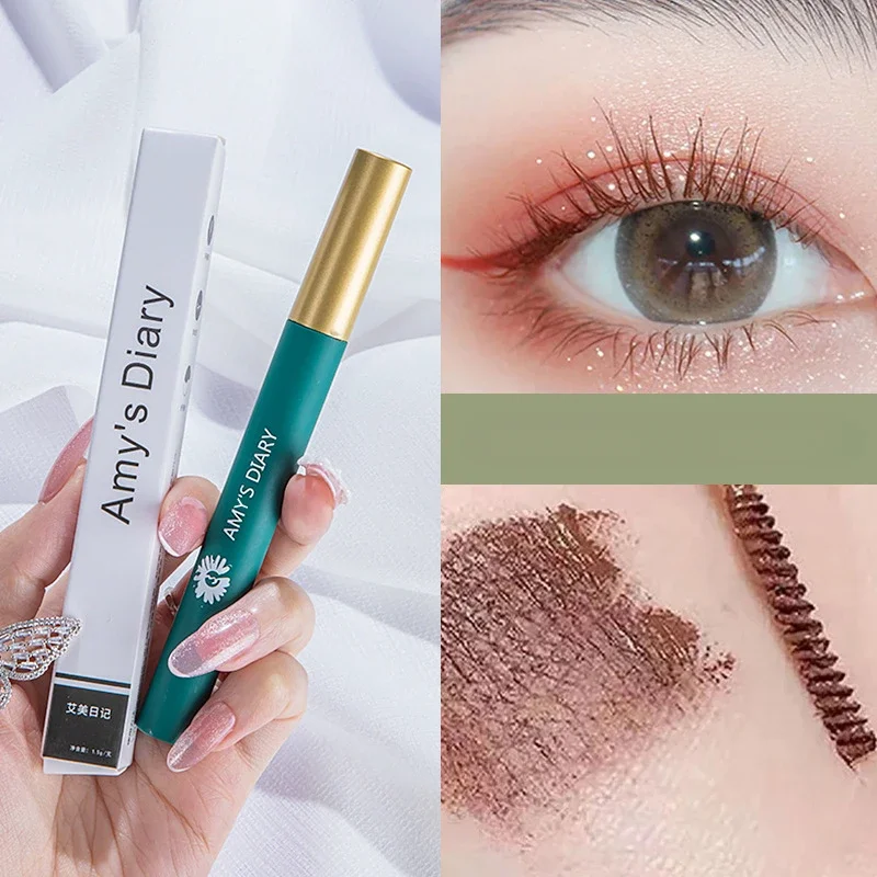 Mascara imperméable pour allonger les cils bruns, extension de cils, brosse à cils, maquillage de beauté, longue tenue