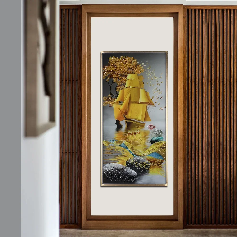 GISELLE Wall Lamps Boat Figure Modern LED Sconces Rectangle Mural Light Creative Home For Aisle