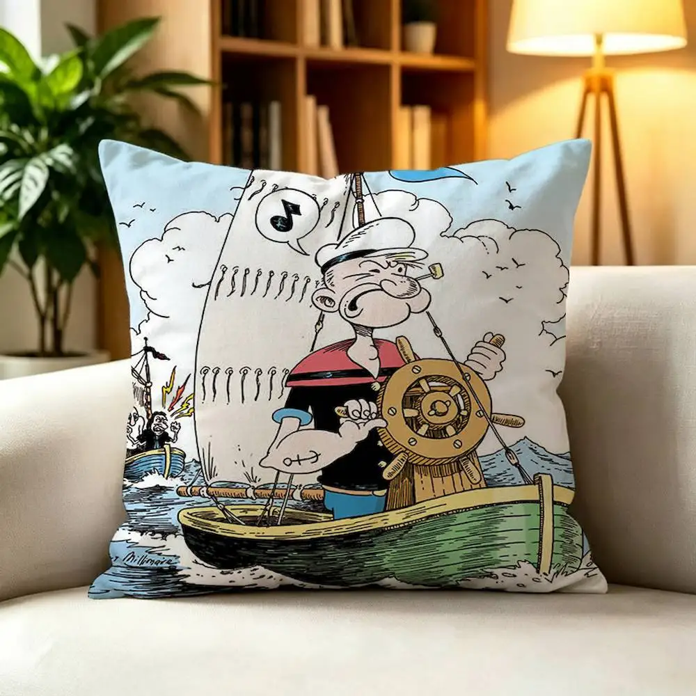 Cartoon Character P-Popeye Double-Sided Printed Cushion Cover Bedroom Bedside Sofa Pillow Case