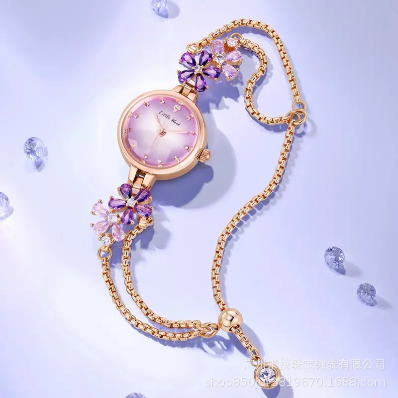 UTHAI Women Watch Luxury Violet Watches Waterproof High Sense Female Fashion Quartz Bracelet Wristwatches Free Adjustment