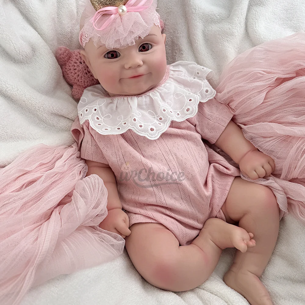 20" entzückende handgemachte wiedergeborene Babypuppe, realistische mollige Wangen, lebensechte Neugeborene Puppe für Kunstsammlungen, Weihnachtsgeschenke