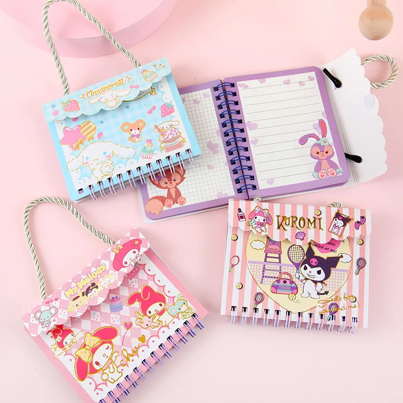 New Sanrio Handheld Coil Book Student Notebook Notepad Loose-leaf Handbook Kid's Gift Stationery Wholesale