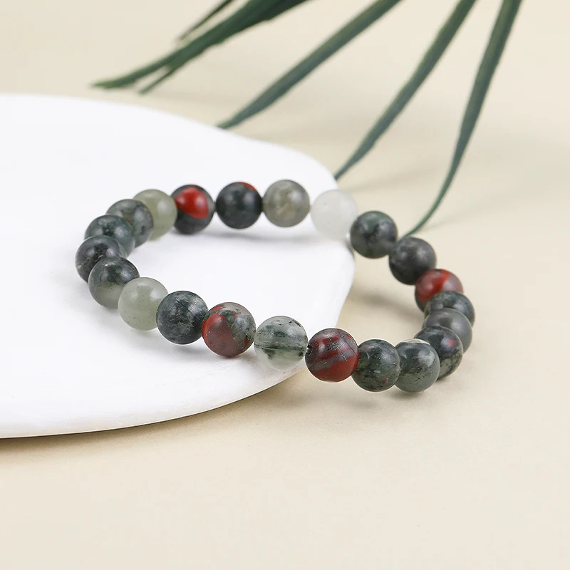 Natural Gemstone Elastic Rope Bracelet Jewelry Gift Agate Amethyst Red Aventurine Black Stone Bracelet Yoga Healing Energy Stone