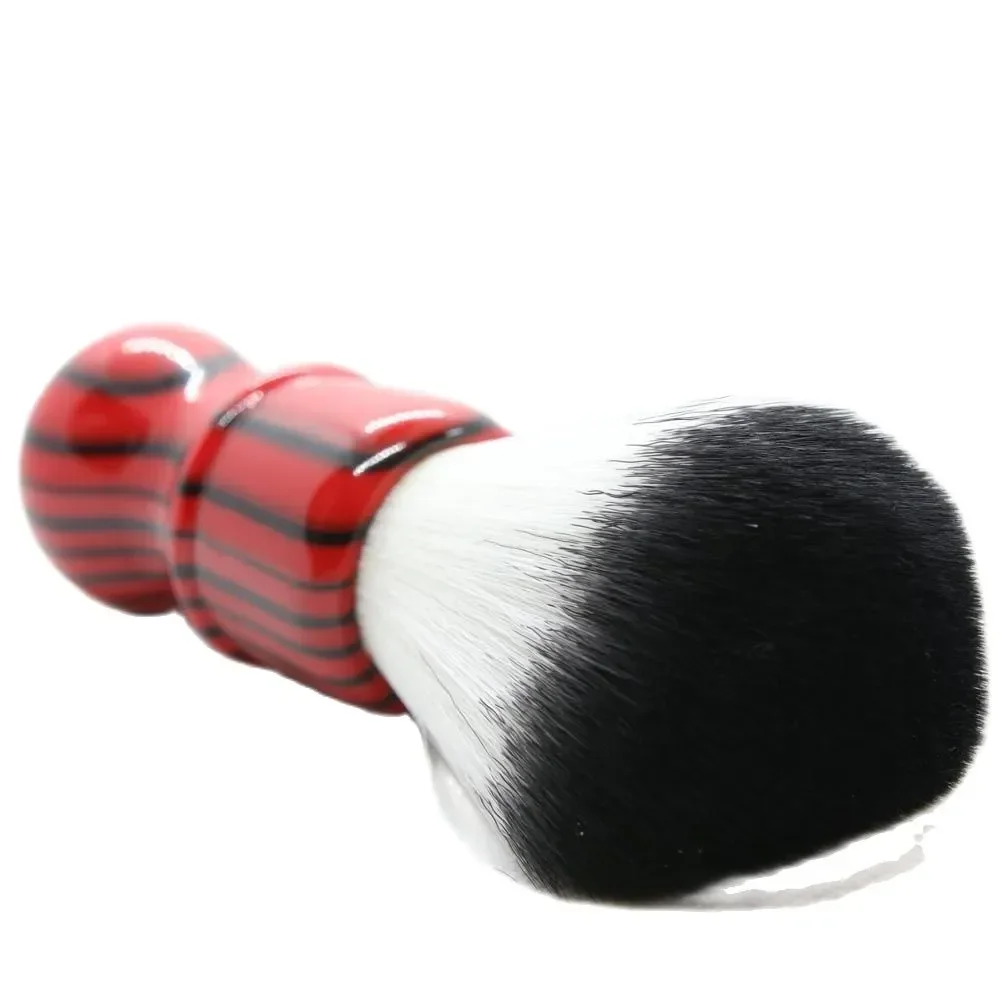 Yaqi-Escova de Barbear Zebra Maligna para Homens, Punho Preto e Vermelho Nó, Cabelo Sintético, 26mm