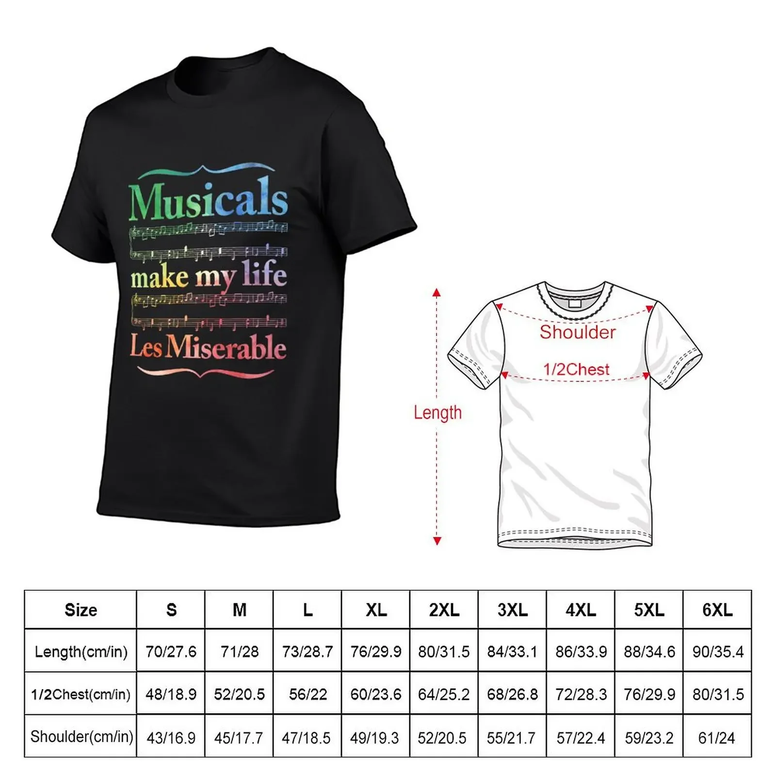 Musicals Make My Life Les Miserable T-Shirt shirts graphic tees Short sleeve tee summer tops funny t shirts for men