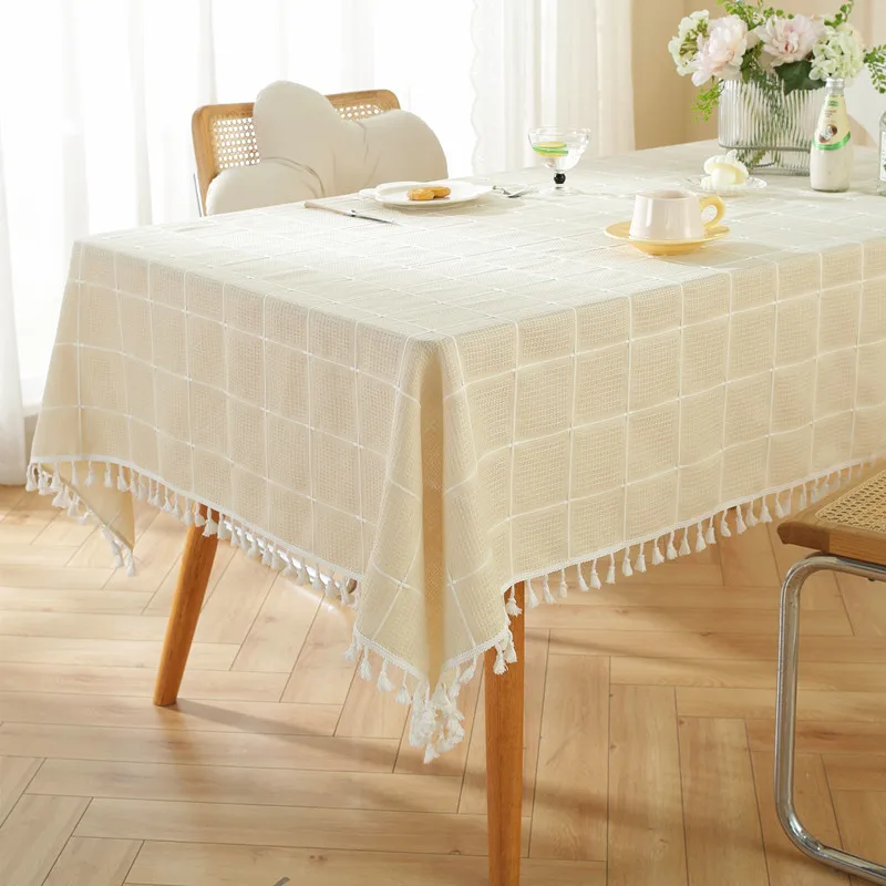 

2024 New pure color chess waterproof and dustproof table cloth rectangular cloth table tea yellow