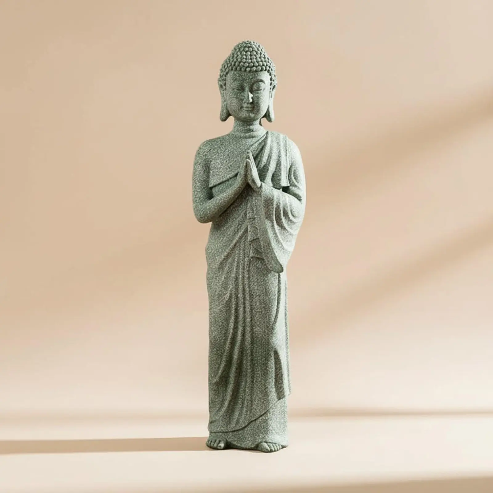 Statue de Bouddha au design apaisant, figurine de Bouddha debout pour une ambiance paisible, statue de jardin tranquille, facile à nettoyer pour le salon