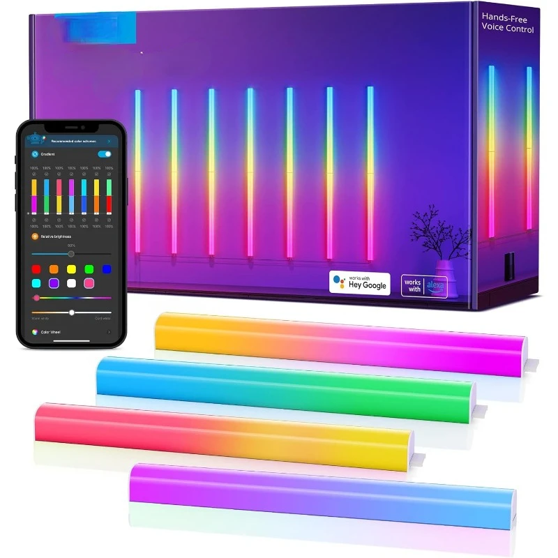 Music Wall Lights Works with Alexa and Google Assistant, Smart LED Light Bars for Bedroom, Living Room, Gaming Room, Party