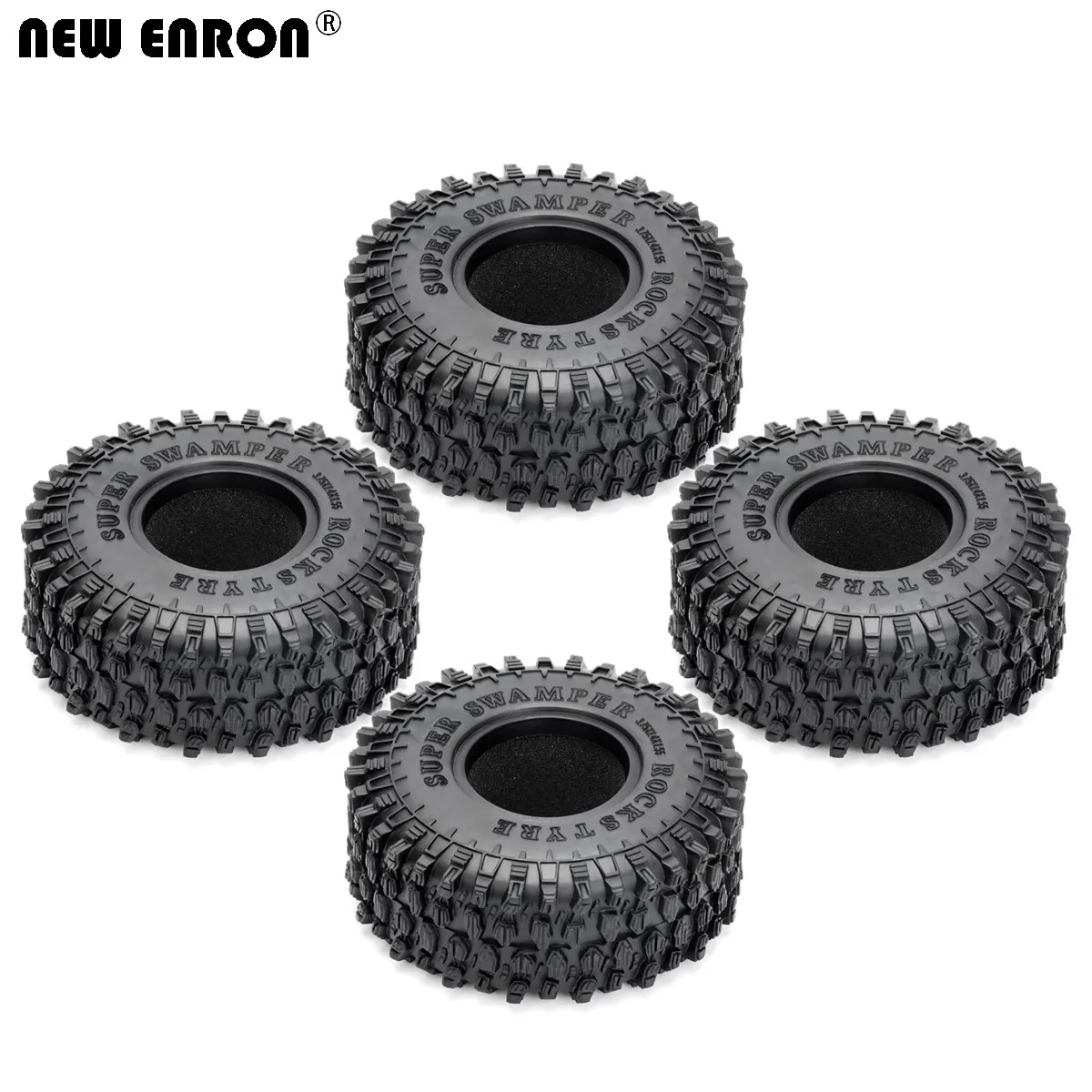 NEW ENRON SUPER SWAMPER Rocks Tyre Tire for 1.55 inch 12mm Hex Crawler Wheel Rim RC 1/10 AXIAL D90 TF2 MST CC01 LC70 LC80