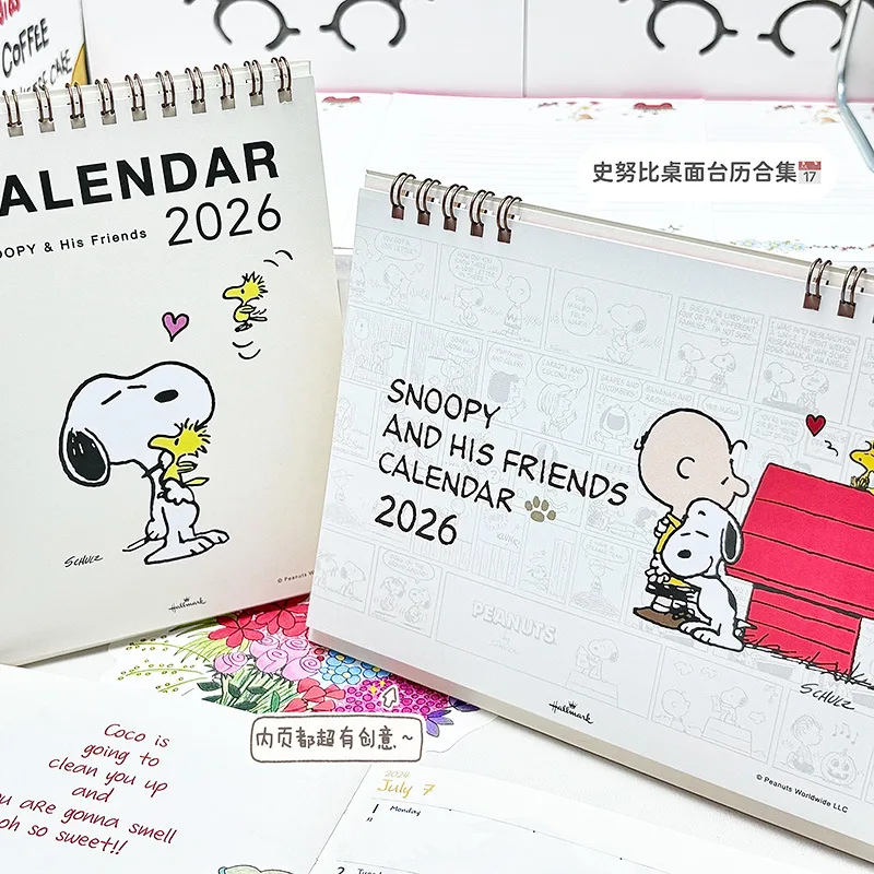 2026 سنوبي أجندة مكتبية /رزنامة مكتبية الكرتون سطح المكتب الديكور الوجه التقويم الجدول الزمني مخطط شهري مع مذكرة ملاحظات مكتب القرطاسية