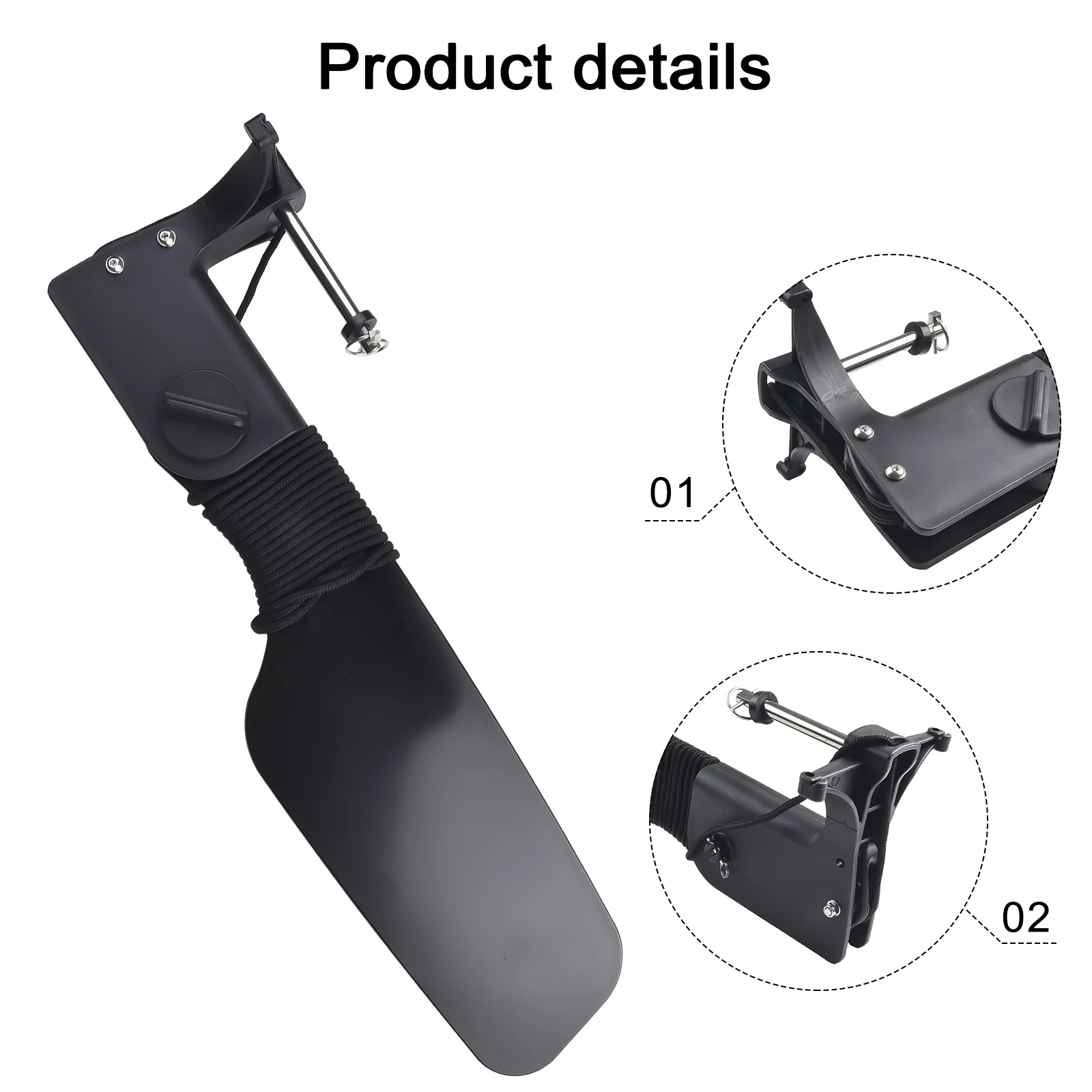 Improve the Handling of Your Fishing Boat with Kayak Canoe Boat Rudder With Pulley, Nylon Material, Full Length*Width 51*12 5CM