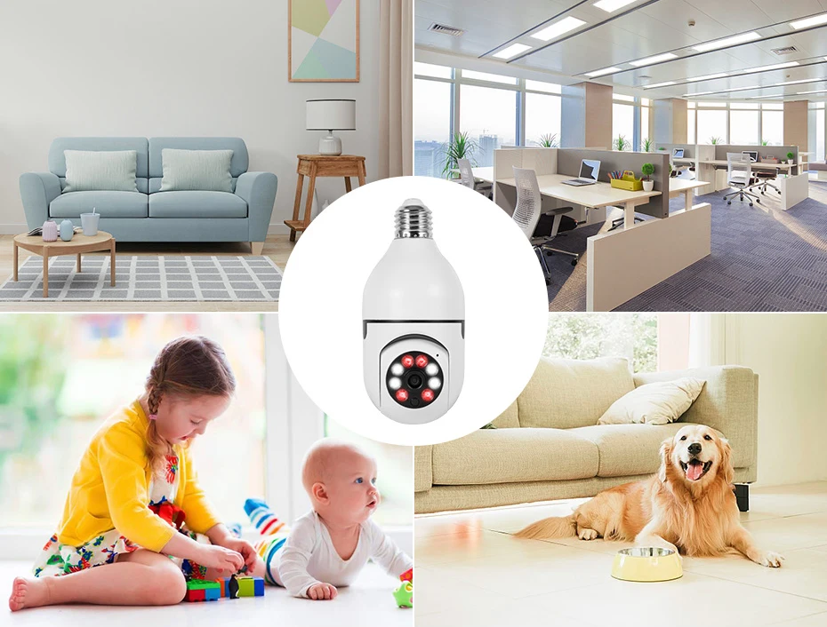 YOOSEE Wifi Bulb Camera 4MP Wifi PTZ Colorful Night Vision Two Way Audio Baby Monitor Auto Tracking Home Security CCTV Camera
