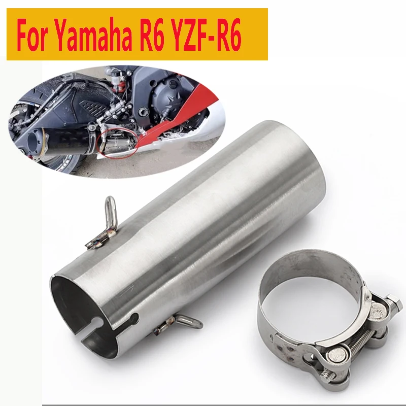 Slip On Motorradauspuff Escape Moto System Middle Link Pipe Connect Schalldämpfer für Yamaha YZF R6 YZF-6R 2006–2020