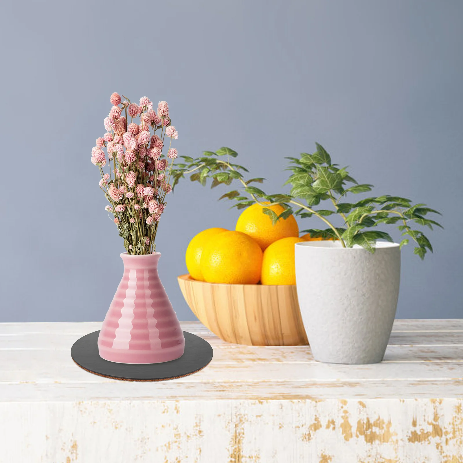 

4 Pcs Cork Pad Coasters for Drinks Tea Flower Cup Mat Anti-scald Flowerpot Retro Portable