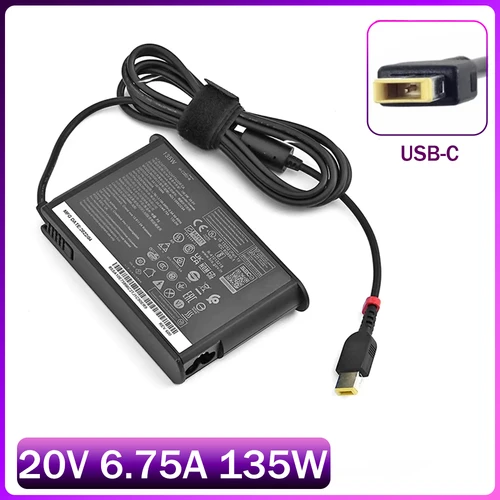 Adaptador de ordenador portátil 135W 20V 6.75A USB C cargador de Notebook para Lenovo T440p Y50-70 R720 Y700 T540p P51 P52 S5 ADL135NLC3A fuente de alimentación