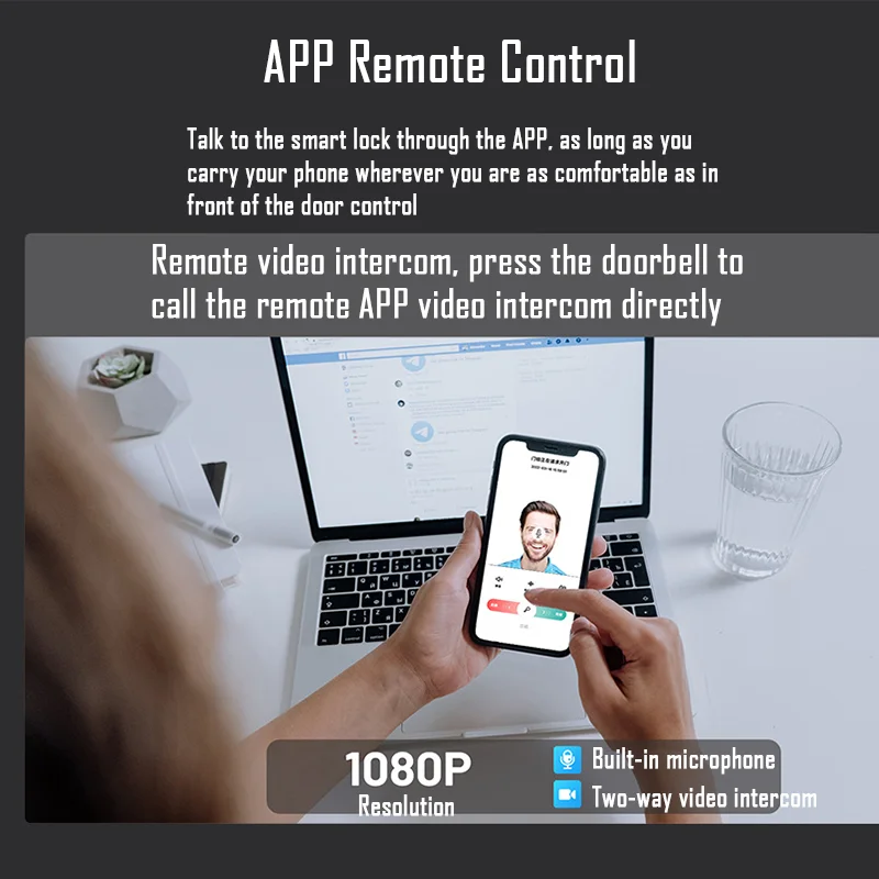 Wifi Tuya APP Face Recognition Smart Door Lock With Camera Video Call Voice Intercom Digital Door Lock Automatic Door Lock 3