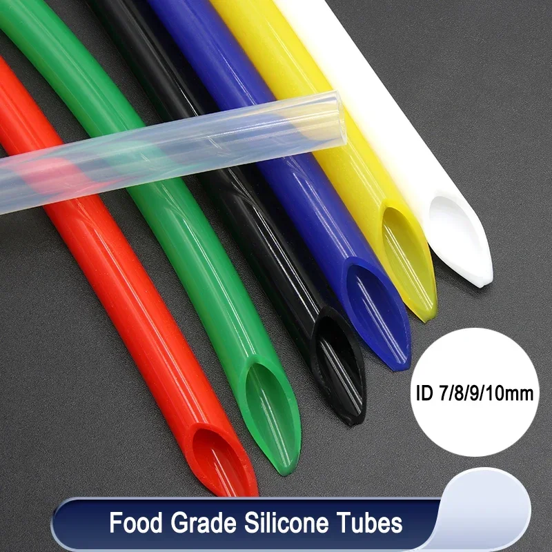 Tubo de silicona Flexible para coche y motocicleta, tubo de agua de goma suave no tóxica, manguera de grado alimenticio, ID colorida, 7, 8, 9, 10mm,