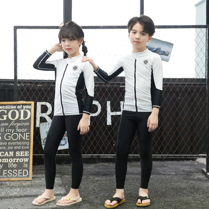 

Kids Swimwear UPF50+ 3-Piece Long Sleeve Rash Guard Set for Boys Girls, Quick Dry Sun Protection Swimsuit for Diving Surfing