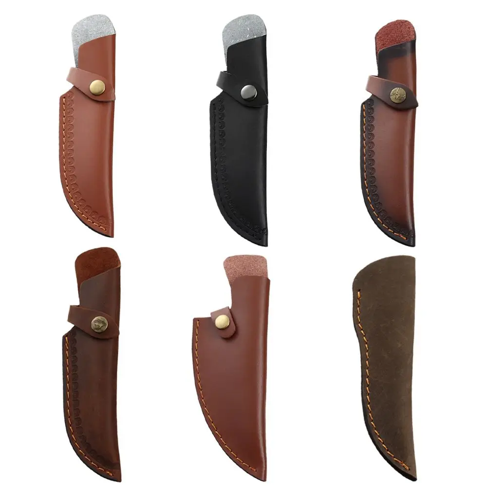 Knife Protective Cover Leather Sheath Belt Knife Sheath Leather Sheath With Waist Belt Buckle Pocket Multi-function Tool