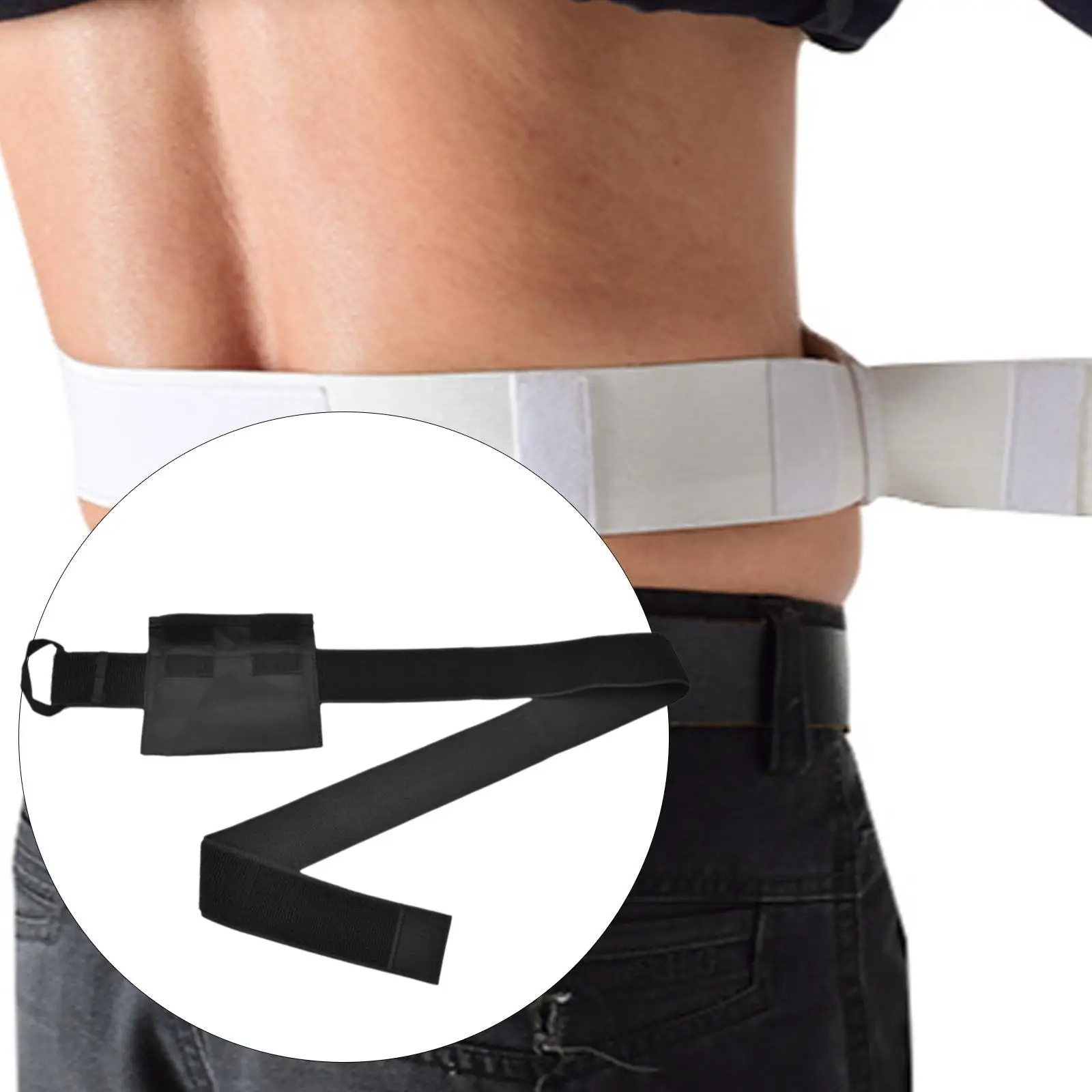 เข็มขัดสำหรับการล้างไตแบบเพอริทีโอนอลที่ระบายอากาศได้ดี เหมาะสำหรับผู้ใหญ่ สายรัดเอวยืดหยุ่น ปรับได้ ที่ยึดสาย PD พร้อมช่องใส่ของ