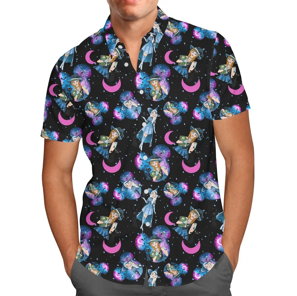 2024 Disney Halloween Ghost sisters Elsa and Anna Hawaiian Men's Shirt