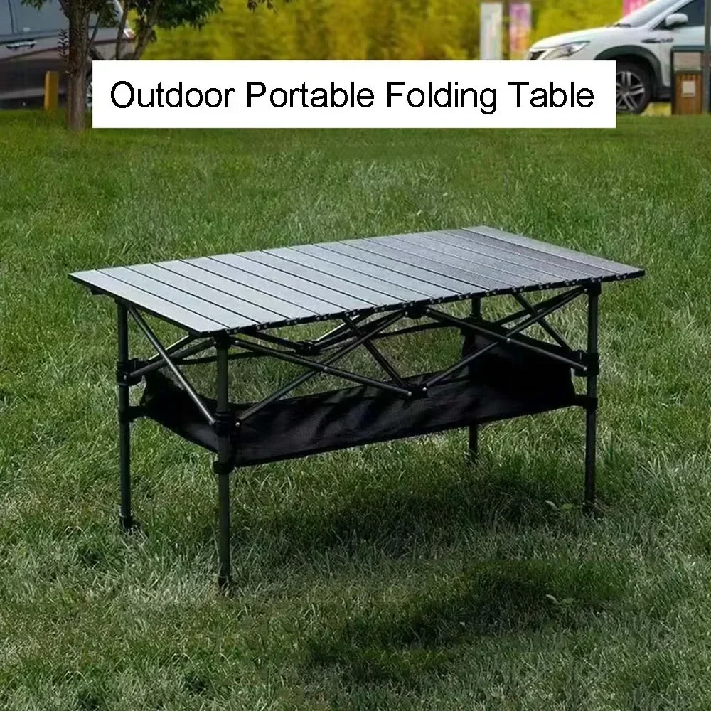 Outdoor Folding Long Table Tourist Portable Storage Egg Roll Table Camping Desk Barbecue Easy To Install Picnic Outdoor Tables