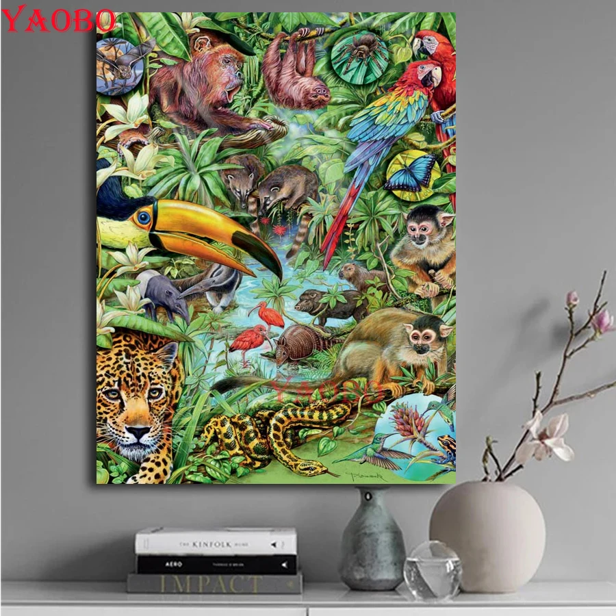 5D DIY Diamond Painting Full Square/Round Diamond embroidery Mosaic Kit Wild Zoo Monkey Diamond Painting Home Decor