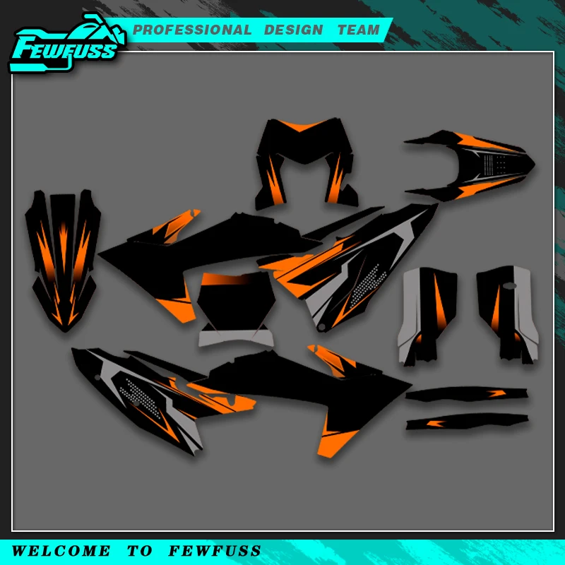 

Fewfuss Motorcycle Graphics Decals Stickers Kit For KTM SX SXF 23-25 EXC EXCF XCW XCF 2024-2026 Number Name Custom