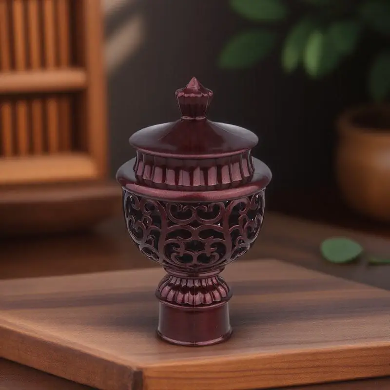 

6Pcs Retro Decorative Curtain Rod End Caps Hollow Finials Plastic Window Rod Stopper for Room Decorative End Cap