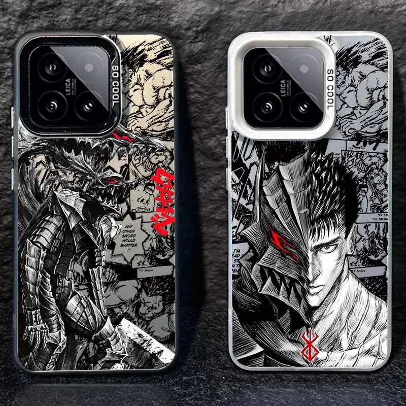 

Berserk Anime Art Phone Case For Xiaomi 14T 13T 12T Poco X5 X3 M5s M6 C65 C75 M3 F4 F3 Pro NFC 5G Colorful Silver