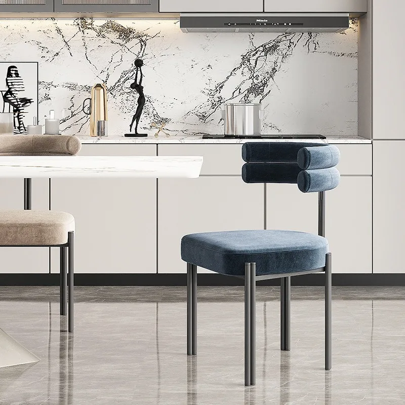Dining chair Italian minimalist creative half arc backrest household dressing cafe casual negotiation chair