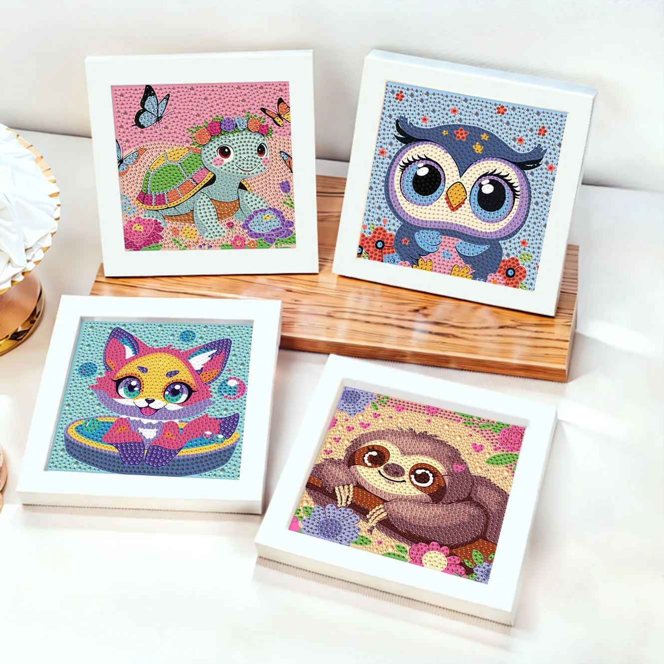 

Crystal Diamond Decorative Painting 5D DIY Cross Embroidery Kit Cartoon Animal Frame Art Painting Children's Birthday Gift