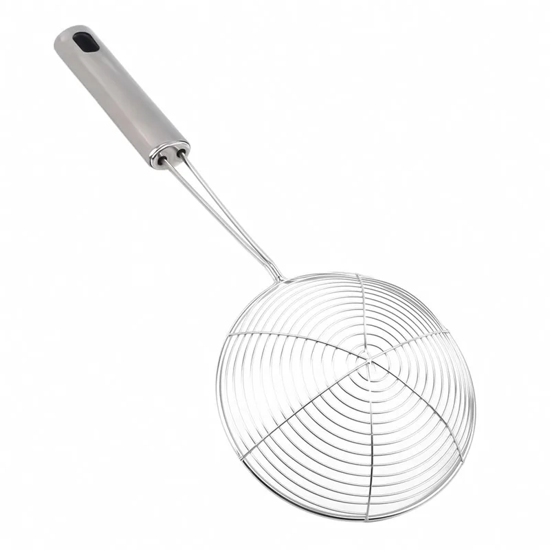 Oval Skimmer Stainless Steel Filter Mesh Oil Pot Food Filter Cookware Colander Fried Filter Kitchen Strainer Baking Cooking Tool view 5