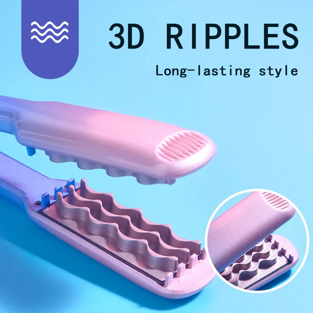 Professional 3D Grid Hair Crimper Volumizer Ceramic Hair Fluffy Corrugated Curler 5 Temperatures Flat Iron Styling Tools