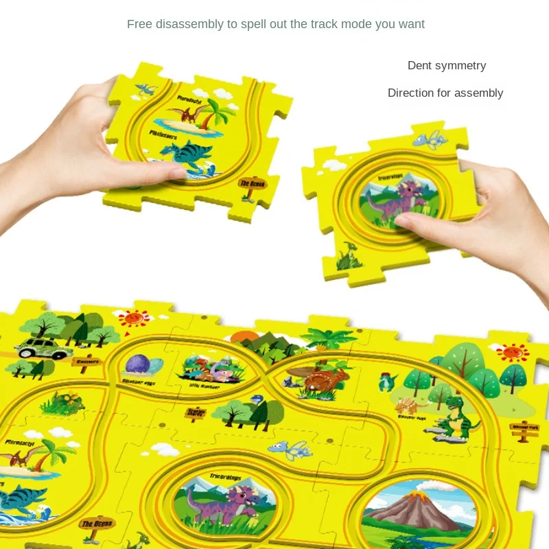 Children\'s Educational Track Car DIY Free Assembly City Map Scene Electric Track Roller Coaster Children\'s Birthday Gifts