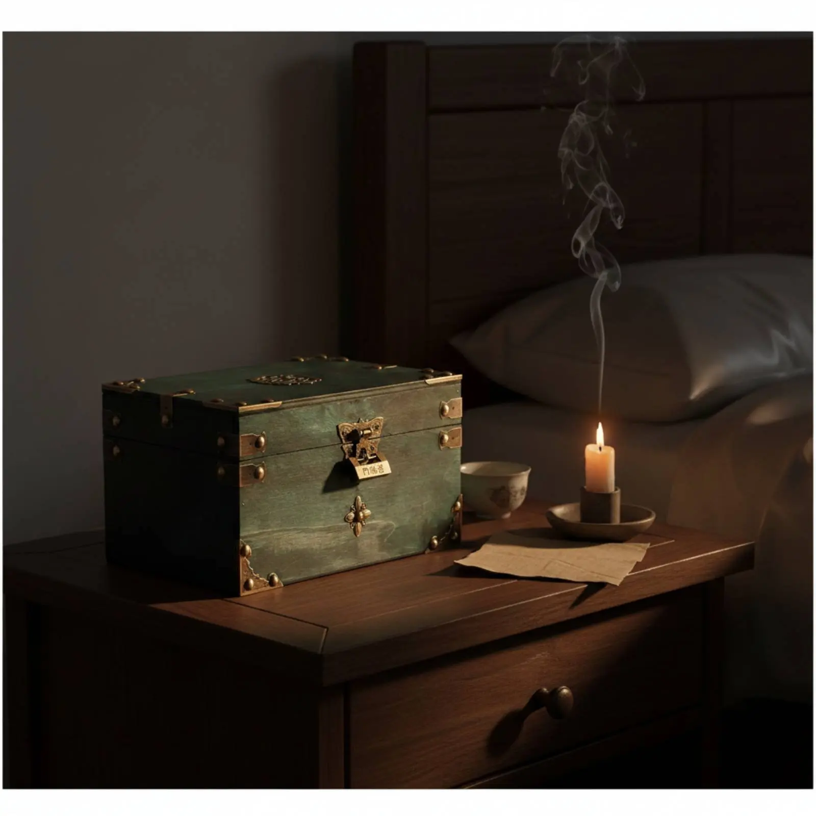Wooden Jewelry Box Lockable Design Chinese Design Keepsake Box Antique Design Treasure Chest Multifunctional for Home Decor view 5