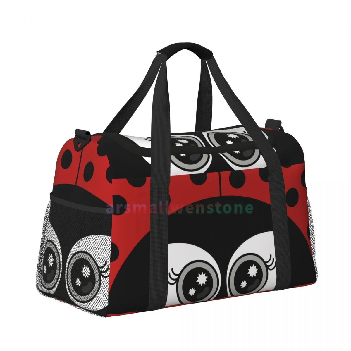 Cute Cartoon Ladybug Travel Duffel Bags Sport Gym Yoga Luggage Bag Personalized Weekender Bag with Shoulder Strap