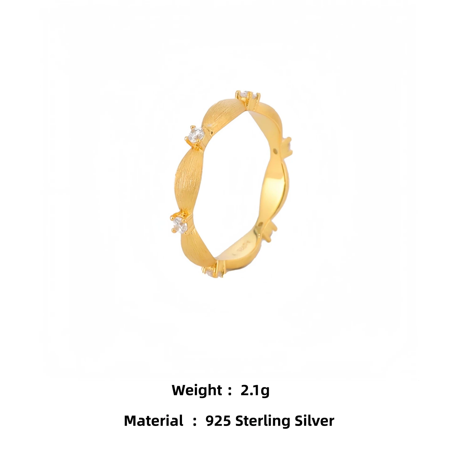 Mushan العلامة التجارية الفاخرة خاتم مطلي بالذهب مع سلك Drawi للنساء 925 فضة الزركون خواتم غرامة مجوهرات