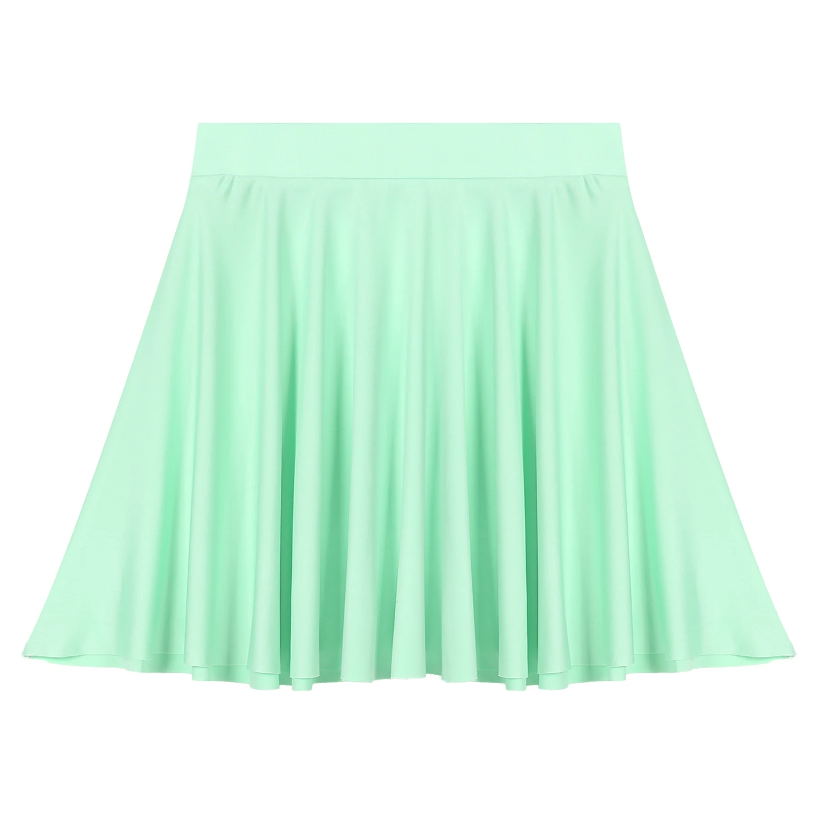 Womens Solid Color Ruffle Flared Skirt Casual Elastic Waistband Flared Short Skirts Female Loungewear Homewear Sportwear