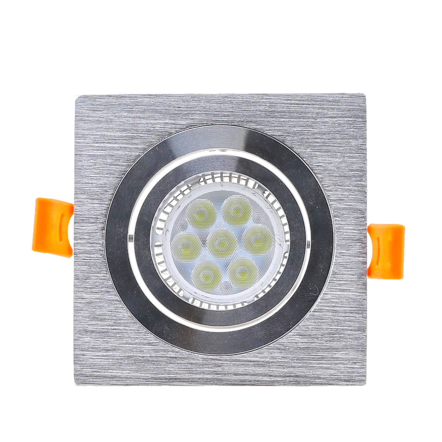 Vierkante Vorm Gu10/Mr16/Gu5.3 Standaard Inbouw Led Downlights Wit Zilver Fitting Uitgesneden 70Mm Armatuur Frame