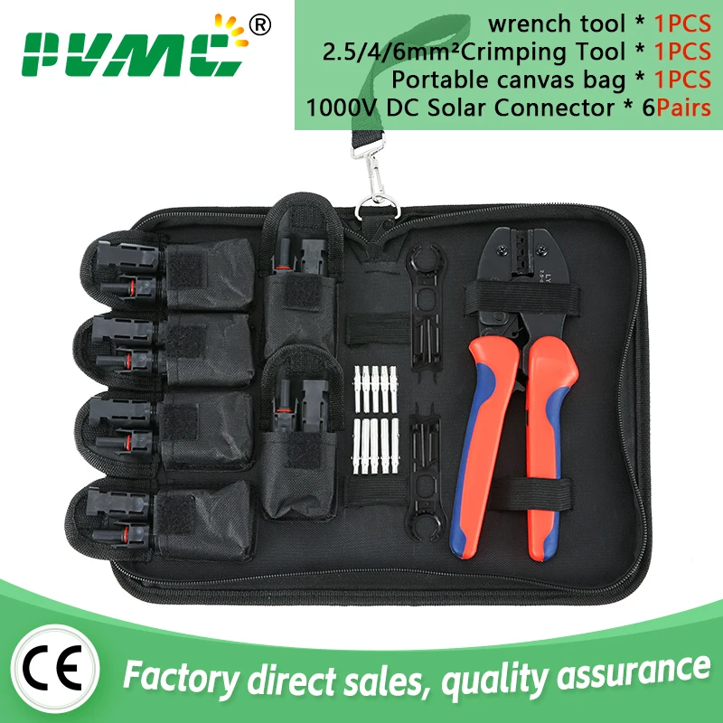 Solar Crimper Tool Kit for Solar Panel Cable Solar Installation Assembly Tools for 14-10AWG Crimping pliers PV Connector Spanner