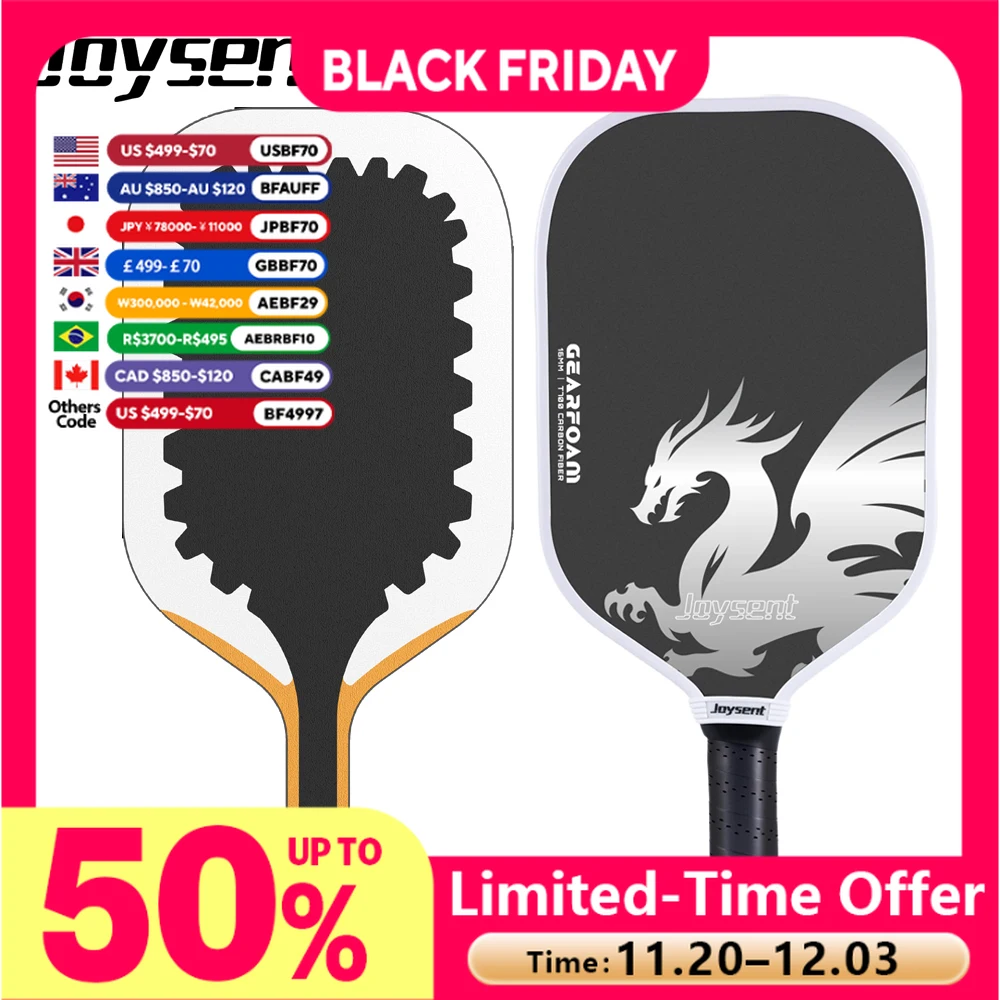 

Pickleball Paddles Epp Foam Gearone T700 Raw Carbon Fiber Thermoformed Spin Control Power Joysent Racket Intermediate Expert