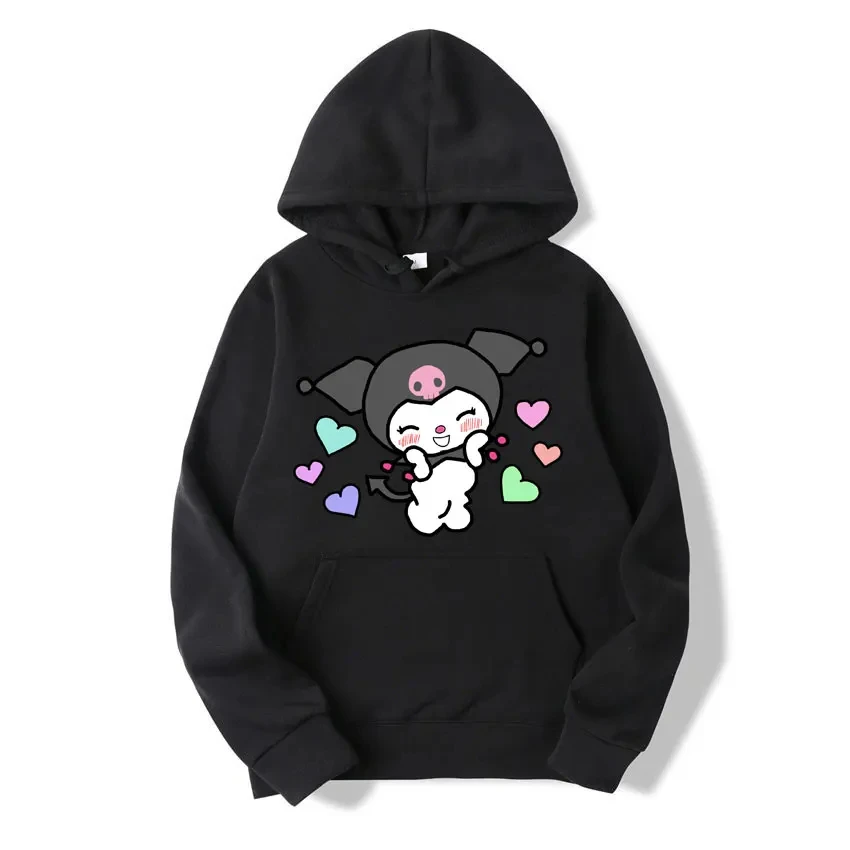 

Gothic Women's Long Sleeve Oversized Hoodie Harajuku Fashion Y2k Winter Warm Cotton Hoodie Sanrio Kuromi Korean Fashion Sweatshi