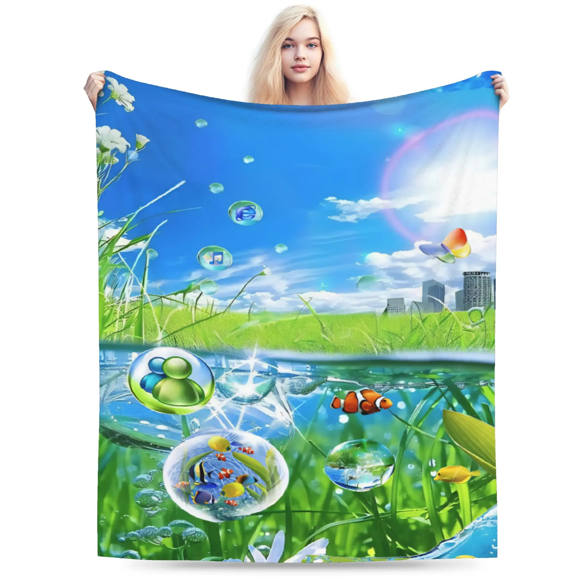 Frutiger Aero Accessories Blanket Soft Fleece  Throw Blanket Relax Quilt