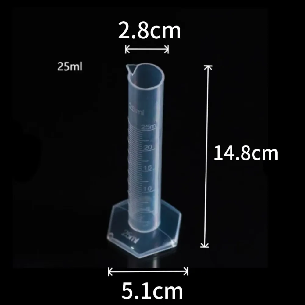 Transparents Graduated Cylinder Plastic Professional Measuring Cups Sturdy Trial Test Liquid Tube for Measurement Usage