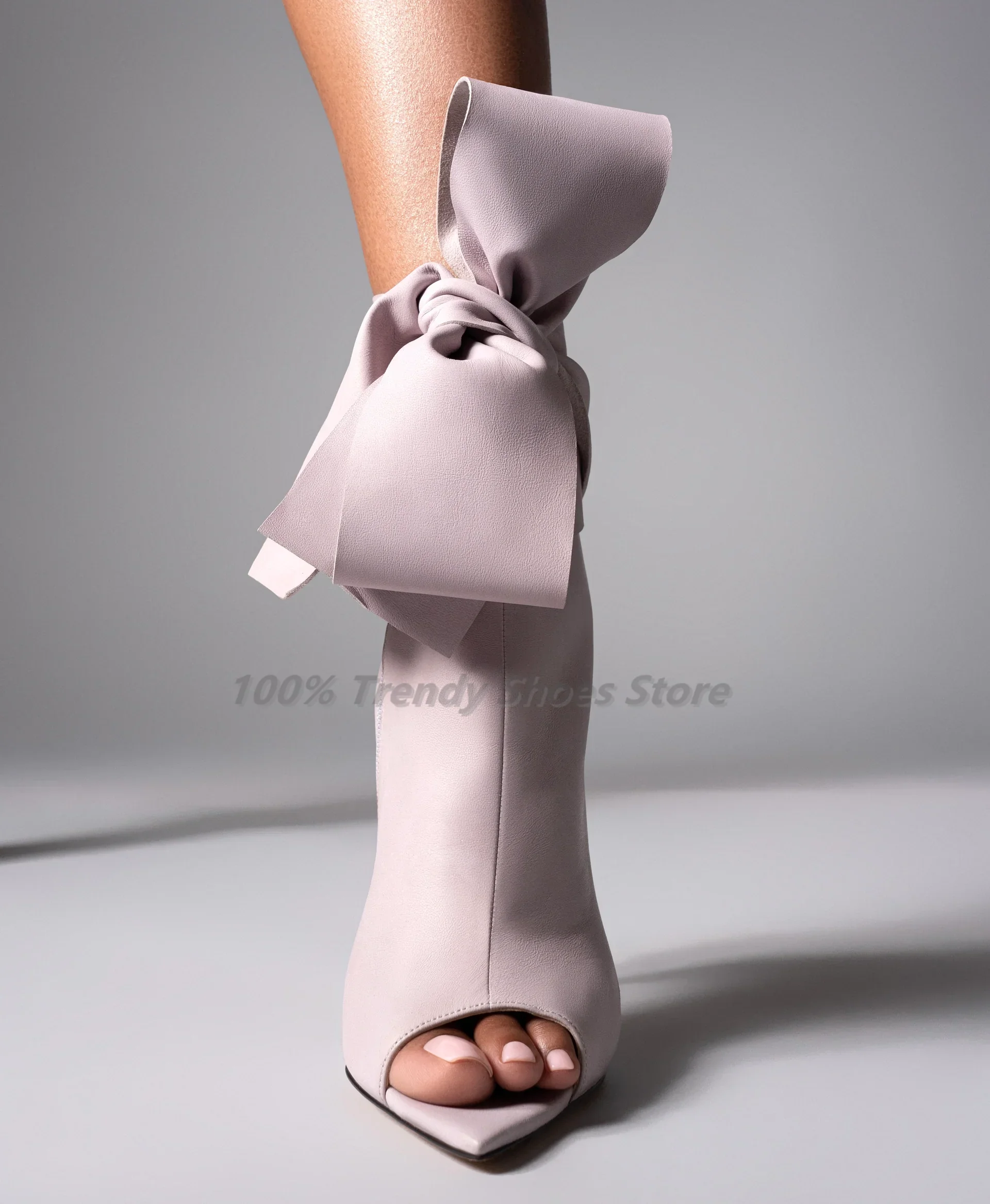 

Naked bow Fish Mouth High-heeled Sandals Runway Style Women's High-heeled Shoes European and American