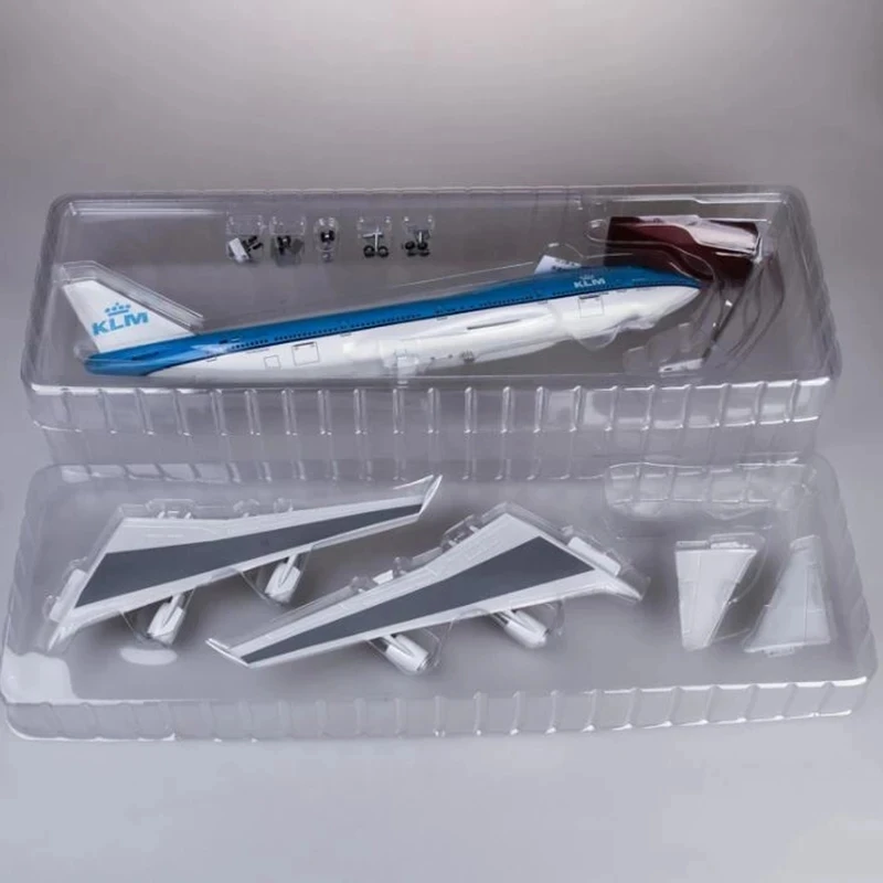 1/157 47CM Airplane Boeing 747 B747 KLM Royal Dutch Airlines Model Light Wheel Diecast Plane Collection Airliner Gift Toys Show