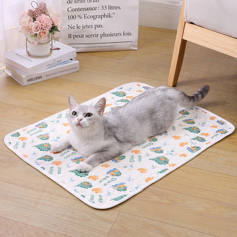 Almohadilla lavable para mascotas, almohadilla de entrenamiento impermeable, transpirable, fácil de limpiar, con dibujos de conejos, hámster, para el hogar