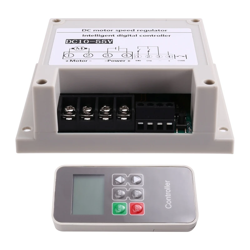 DC 10-55V 30A Brushed Motor Speed Controller with Voltage Current Display Remote Control Module for DIY-ABWO