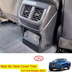 For Ford Ranger T9 2023 2024 Carbon Fiber Look Rear Air Vent Cover Frame Trim Auto Accessories